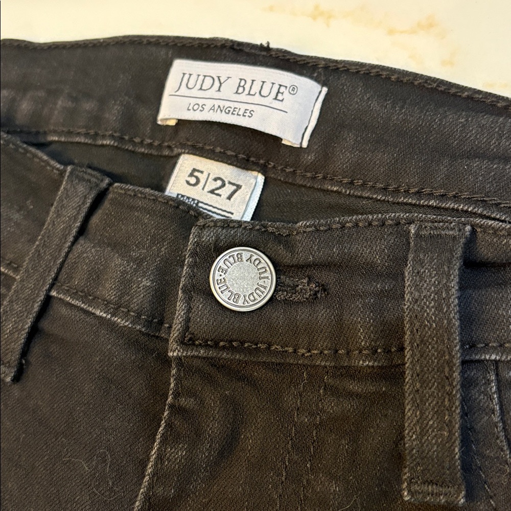 Judy Blue Black Frayed Flare Jeans 5/27